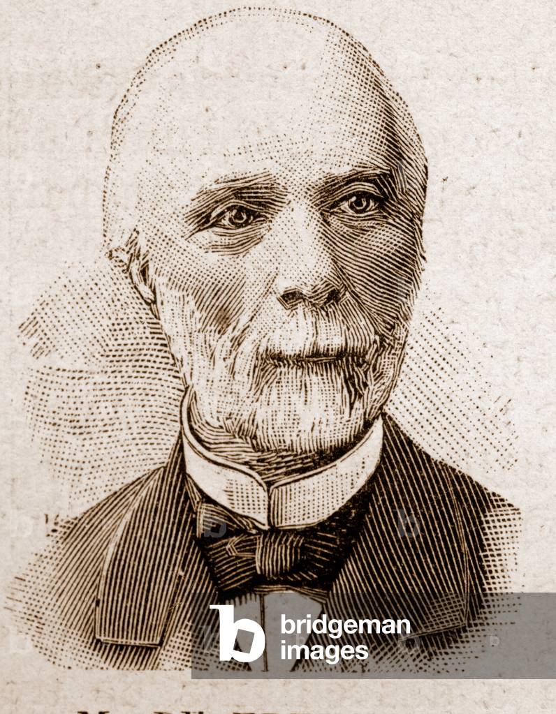 Members of the Academy Francaise in 1895: portrait of Louis Charles de Saulces de Freycinet (1828-1923), engineer of the Mines, physicist and French politician.