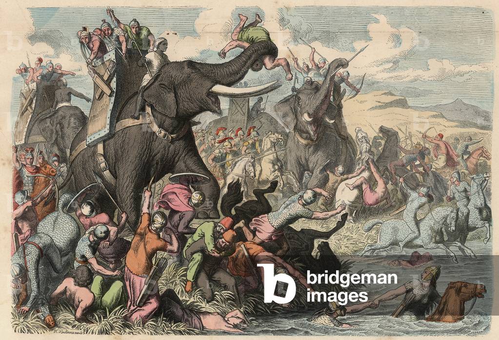 Image of Engraving depicting Ancient Greece: Warfare Campaign of Alexander the Great in the Balkans 335 BC, 18