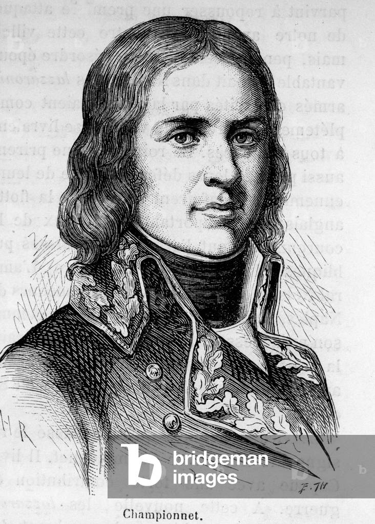 Portrait of Jean Etienne Championet (1762-1800), French general, he participated in the campaigns of the Revolution.