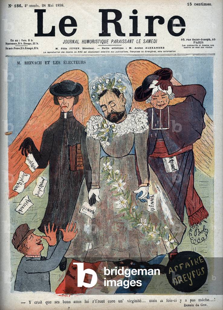 "Caso Dreyfus - M. Reinach e gli elettori - Copertina della rivista satirica «» Le Lire» che rappresenta Josep