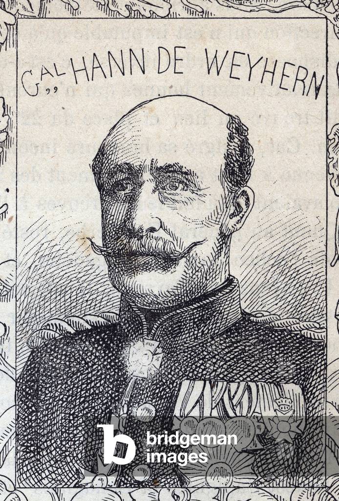 portrait of Prussian general Benno Hann von Weyhern - 1870-71 (engraving)