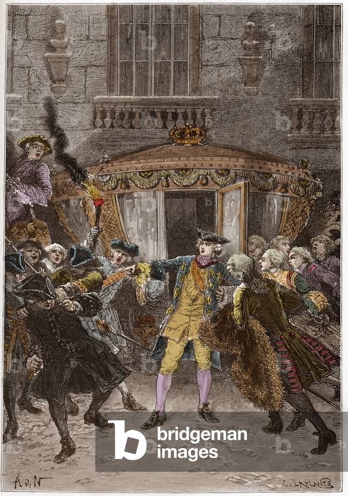 The attack of Damiens (January 1757) - (Robert-Francois Damier by Anonymous