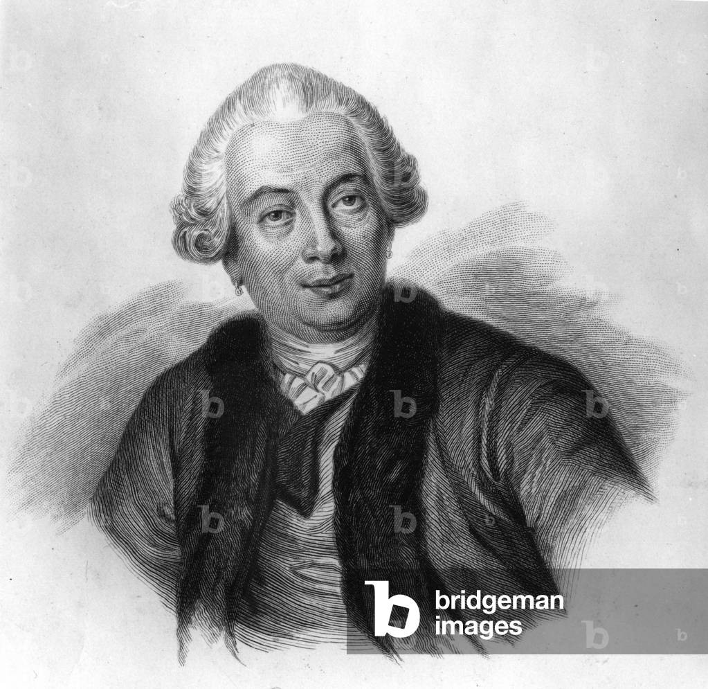 portrait of Claude Bourgelat 1712-1779.Founder of the world's first veterinary school. Engraving of the 19th century.