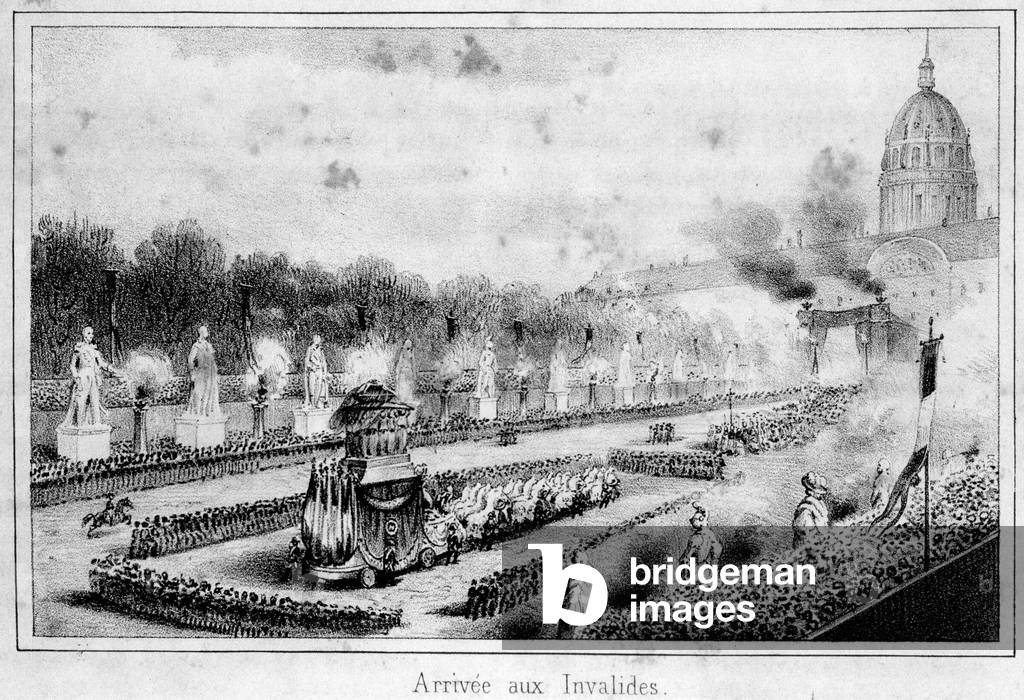 Funeral of Napoleon I: arrival at the Invalides, 1851 (engraving)