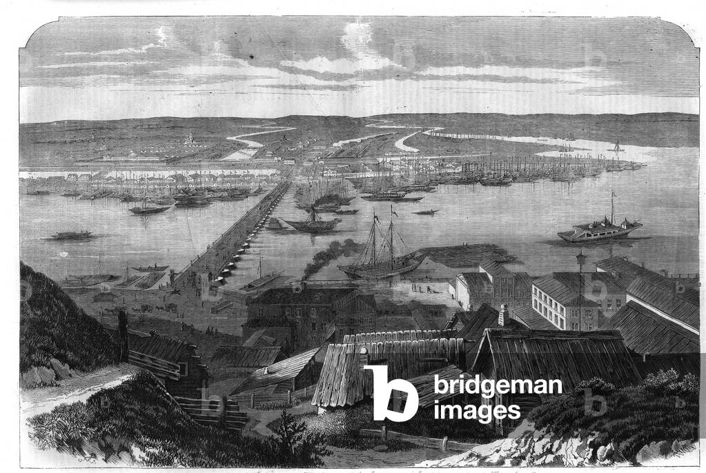 "Blick auf Nischni Nowgorod (Nischni Nowgorod)" 1801 von Unknown Artist, b/w