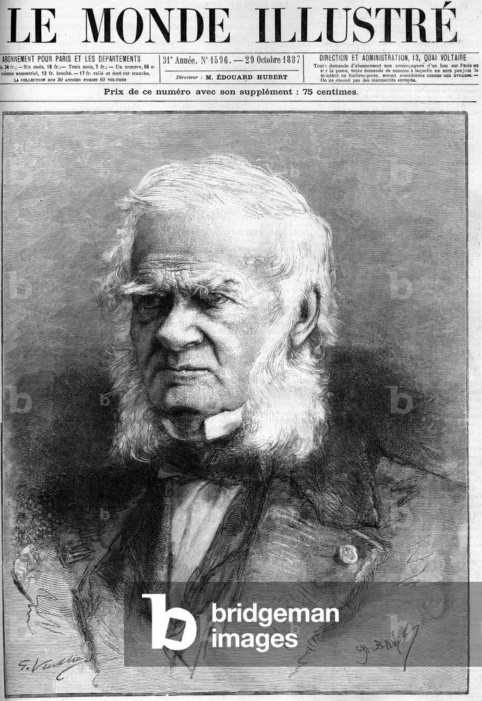 Death of the academician Auguste Cuvillier Fleury (1802-1887) (Cuvillier-Fleury) in “The Illustrous World”” of October 29, 1887.