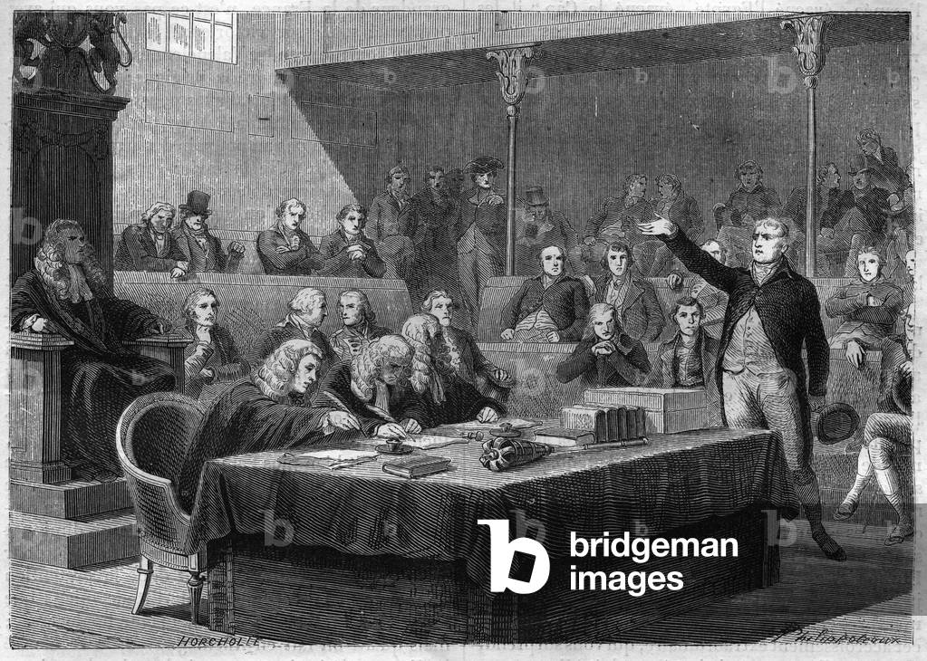 Speech by Depute Fox to the Parliament of England on France's invasion of Switzerland, November 1802 - Engraving from “” Histoire du Consulate et de l'Empire”” by Louis Adolphe Thiers - MP Fox's speech about French invasion of Switzerland, November 1802 - Engraving from “” Histoire du Consulate et de l'Empire”” by Louis Adolphe Thiers, 1865