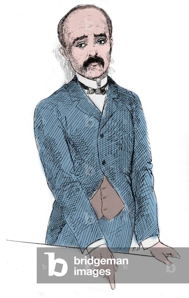Portrait of Georges Benjamin Clemenceau (1841-1929) French politician during the discussions on the question of Tonkin and France. Engraving in “” Le Monde Illustré””, 1884. Private Collection