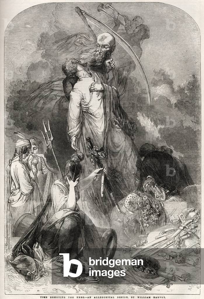 Allegory on the death of Arthur Wellesley, Duke of Wellington, 1852 (engraving)