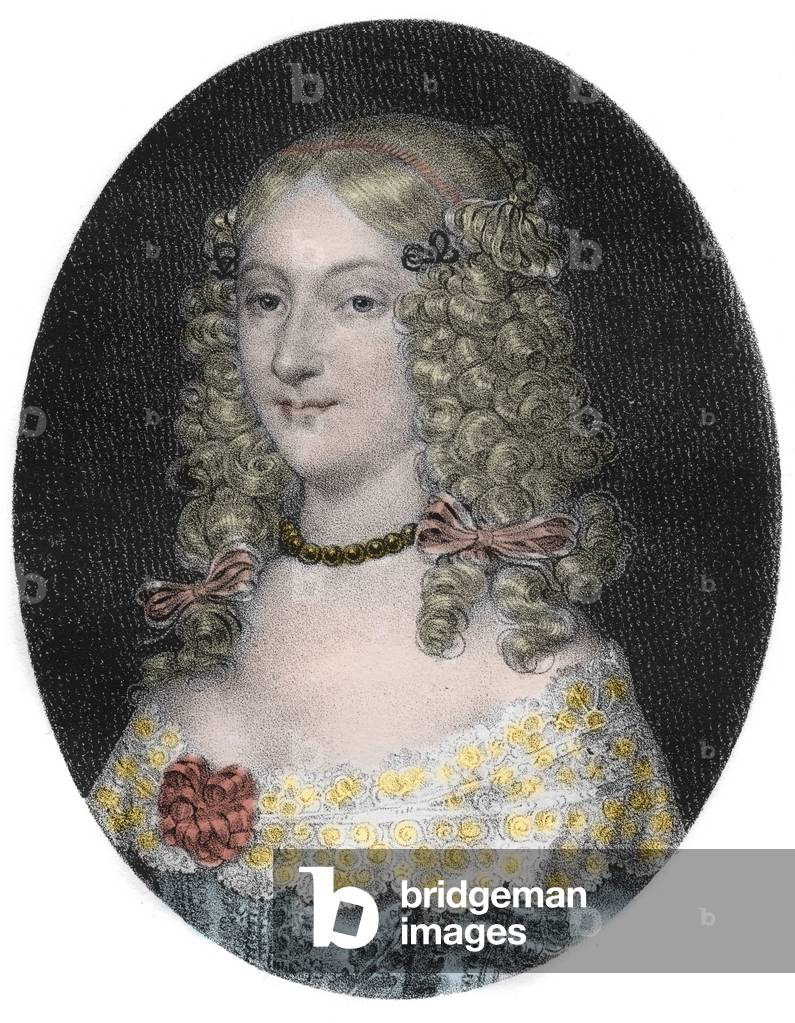 Portrait of Anne-Genevieve de Bourbon-Conde (1619-79) Duchess of Longueville - Portrait of Anne Genevieve de Bourbon Conde (Anne-Genevieve de Bourbon-Conde), Duchess of Longueville (1619-1679) engraving of the 19th century