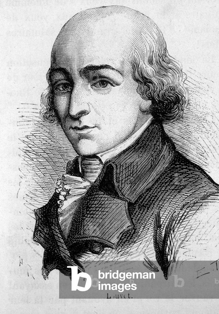 Portrait of Jean-Baptiste Louvet de Couvray (1760 - 1797) - in “” L'Histoire de France”” by Henri Martin, 19th century.