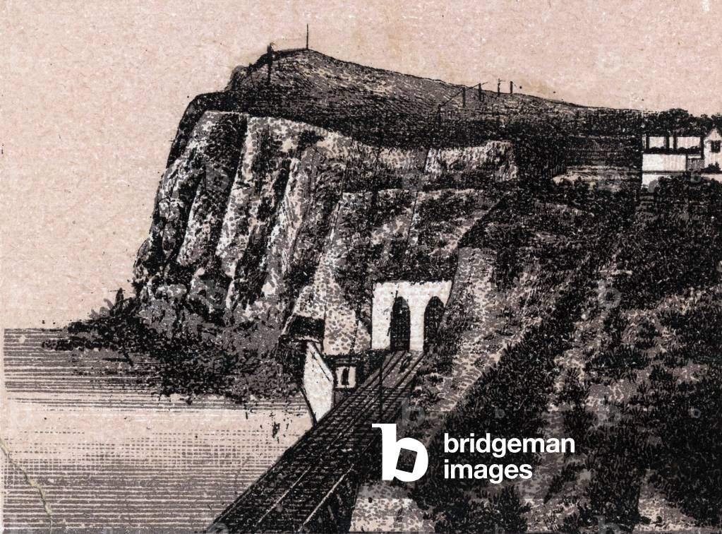 Dover, England: view of the Shakespeare Cliff (Shakespeare Cliff in Dover). in “” The World Illustrates 168 Views”” Undated (late 19th century)