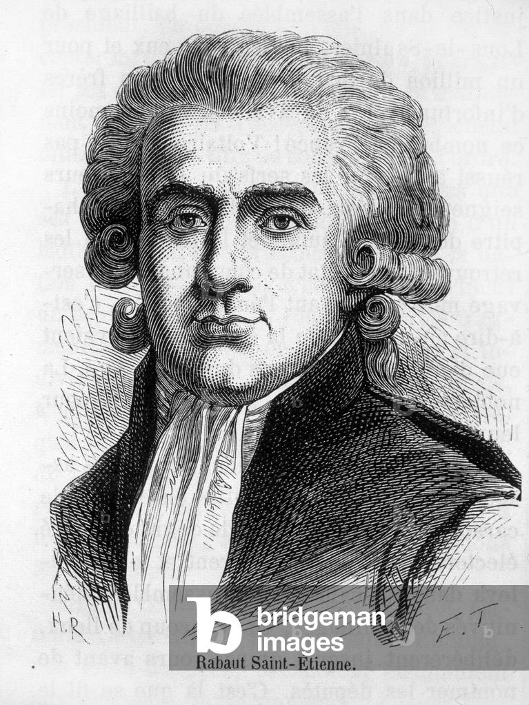 Portrait of Jean Paul Rabaut St Etienne, 19th century (engraving)