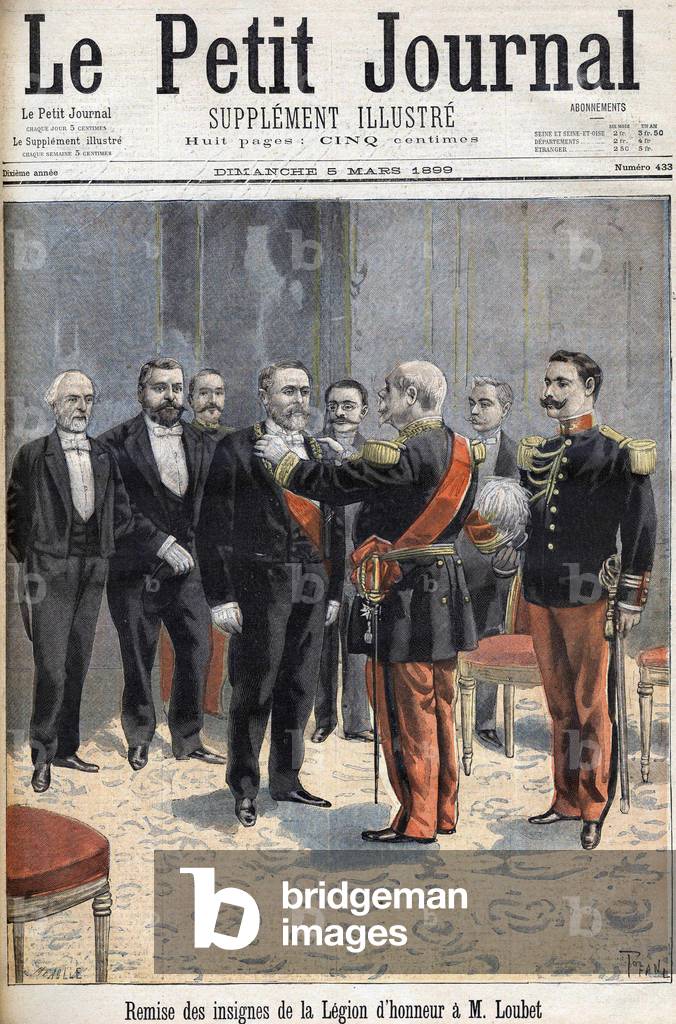 Presentation of the insignia of the Legion of Honour to Mr. Loubet, 1899 (engraving)