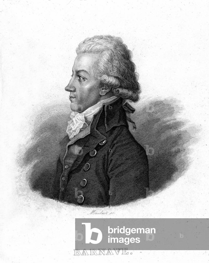 Portrait of Antoine Barnave (1761 - 1793), French Revolutionary - in “Revolution francaise”” by Thiers, 19th century