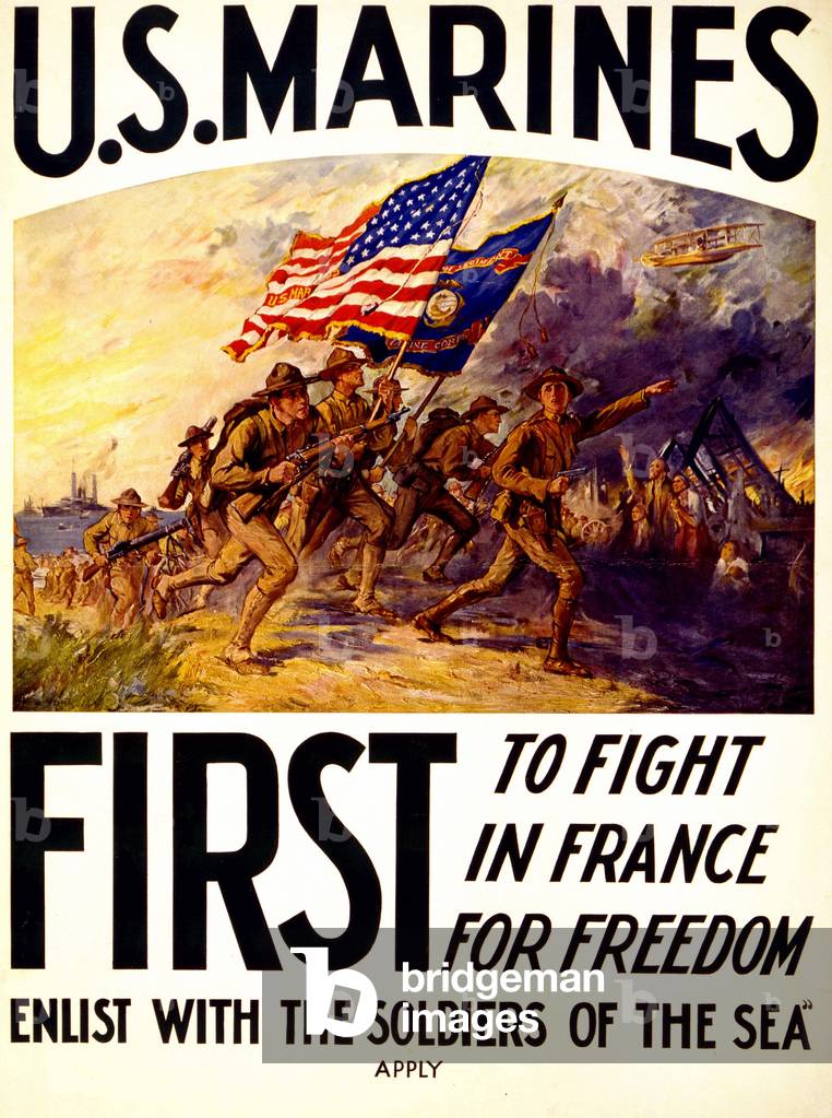 U.S Marines - poster on soldiers fighting for freedom in France (poster)