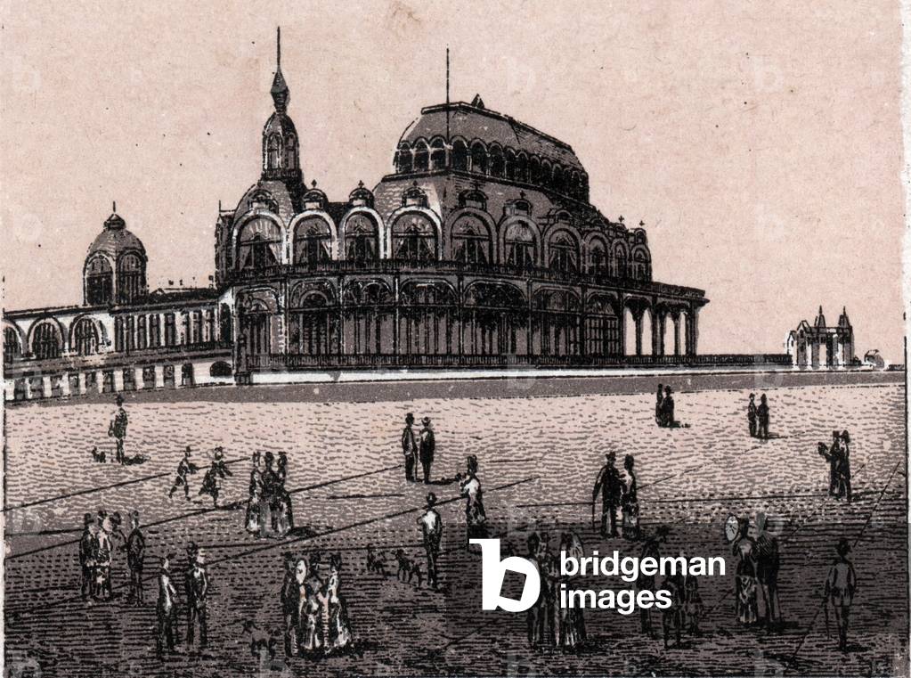 Ostend (Ostend), Belgium: view of the Kursaal Digue (Casino). in “” The world illustrates 168 views”” Undated (end of 19th century)