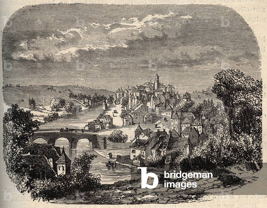 Uzerche - Correze - France - engraving in “” PATRIE”” - DESCRIPTION PECTUREQUIREQUE DE LA FRANCE EN 6 VOLUES BY LUCIEN HUARD - end 19th century