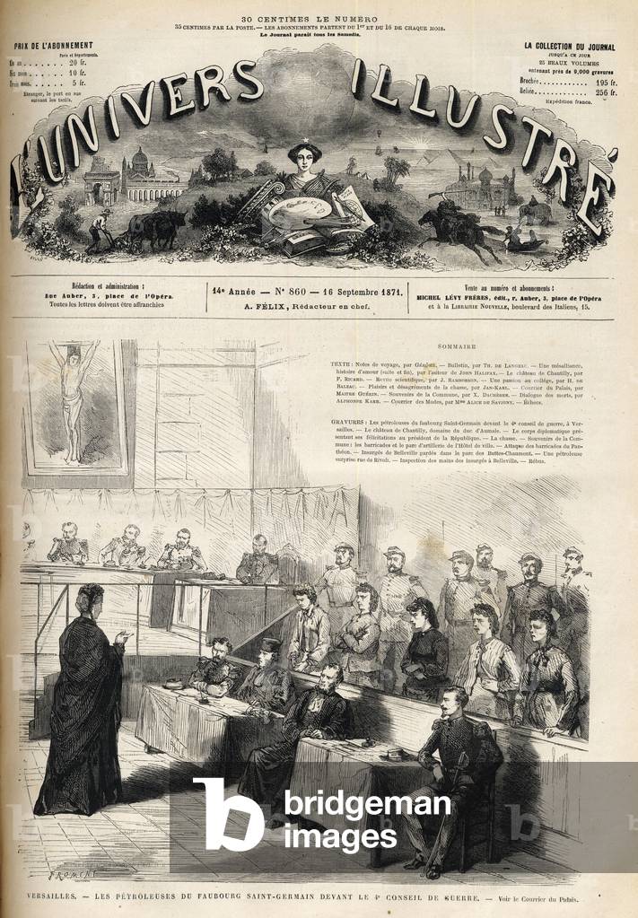 Petroleuses arrested in Versailles - Commune of Paris, 1871 - trial of a petroleuse - Versailles 1871 - Les petroleuses du faubourg Saint Germain before the 4th Conseil de Guerre - The illustrious universe of 1871