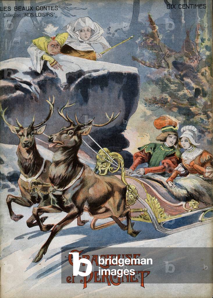 Gracious and Percinet. Tale by Marie Catherine d'Aulnoy (1651-1705). Illustration of Vaccari and Carrey in “” Les beaux tales”” collection “” Nos loisirs””” around 1910. Private collection.