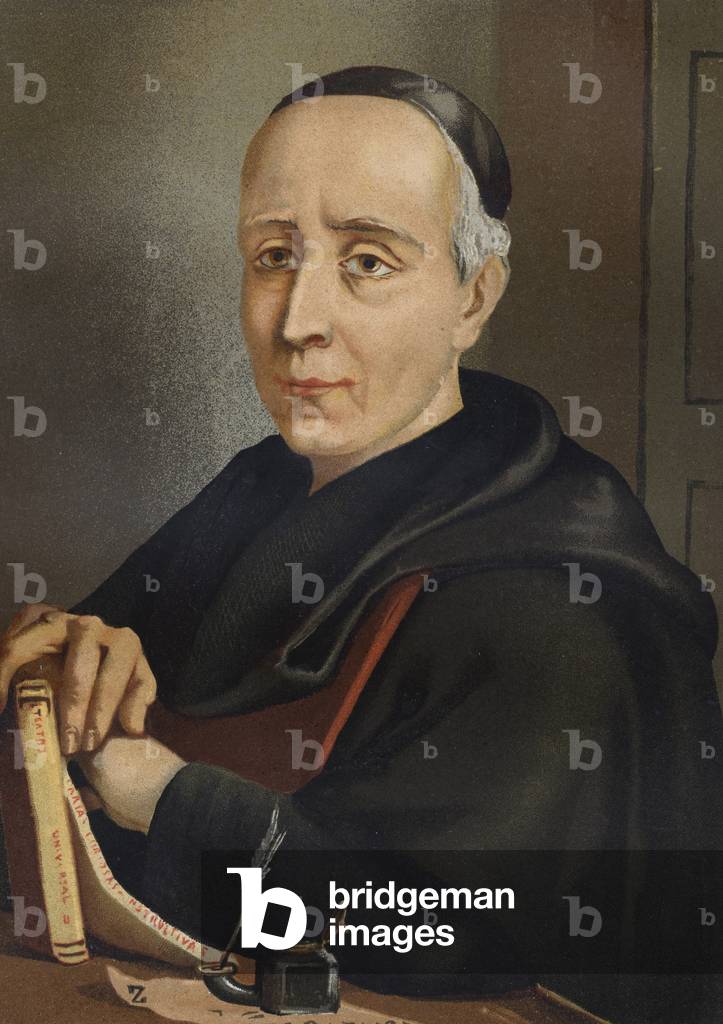 FEIJOO y MONTENEGRO, Benito Jeronimo (1673-1764). Spanish writer and essayist - portrait by Benito Jeronimo or Feijoo (1676-1764). Spanish theologian and medicine after hombres y Mujeres famous. Barcelona 1877.