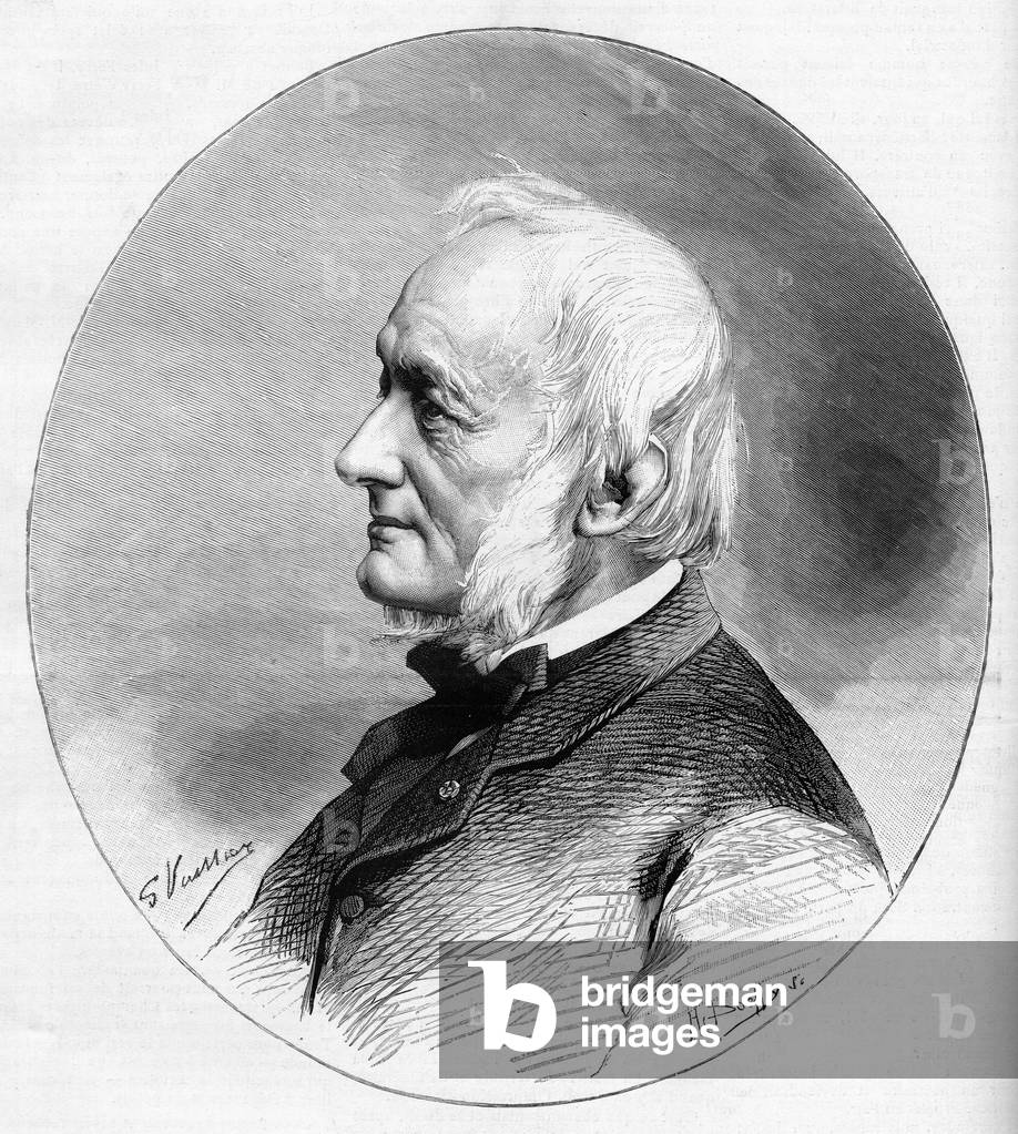 Portrait of Desire Nisard (1806-1888) writer and member of the French academy elected in 1850.
