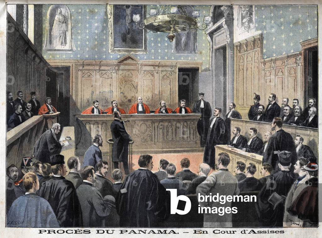 The Panama trial - The businessman Emile Arton before the court on charges of corruption relating to the collapse of the French Panama Canal Company - Le Petit Journal - 02/01/1898 (engraving)