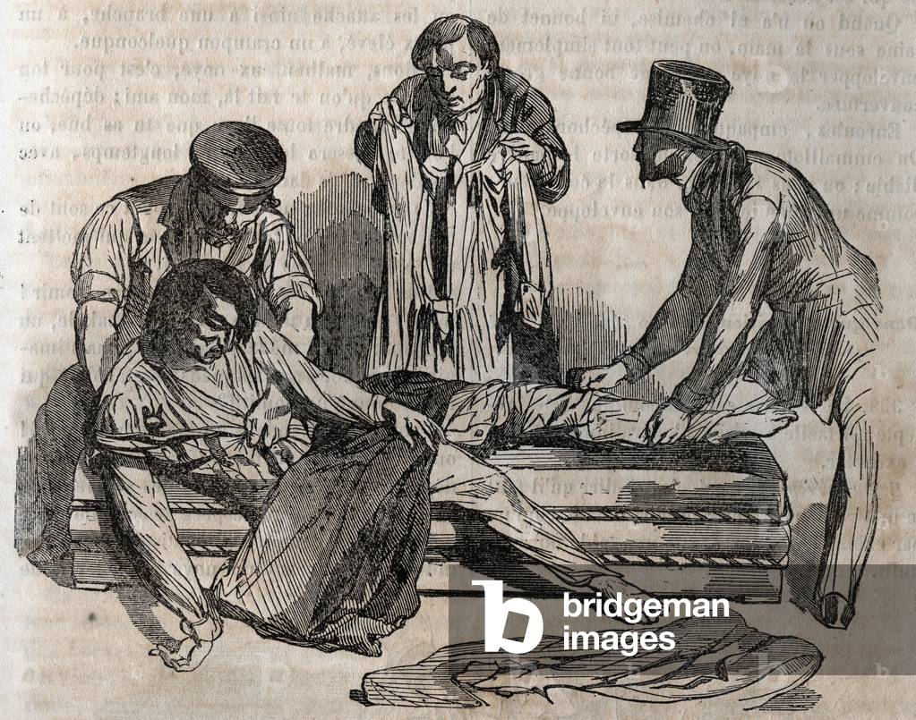 Accident medicine - on the most effective relief to be given to the drowned people, 1852 (engraving)