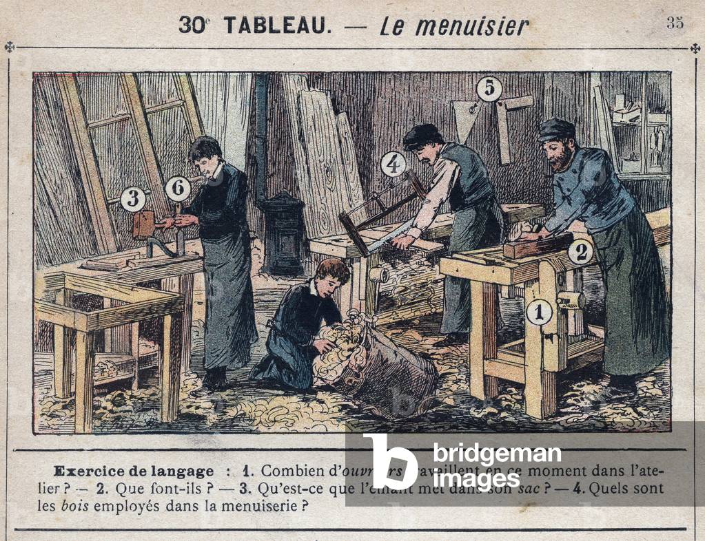 The carpenter, 1900 (engraving)