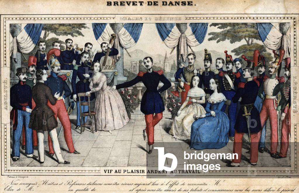 Dance certificate, mid-19th century, Stella collection
