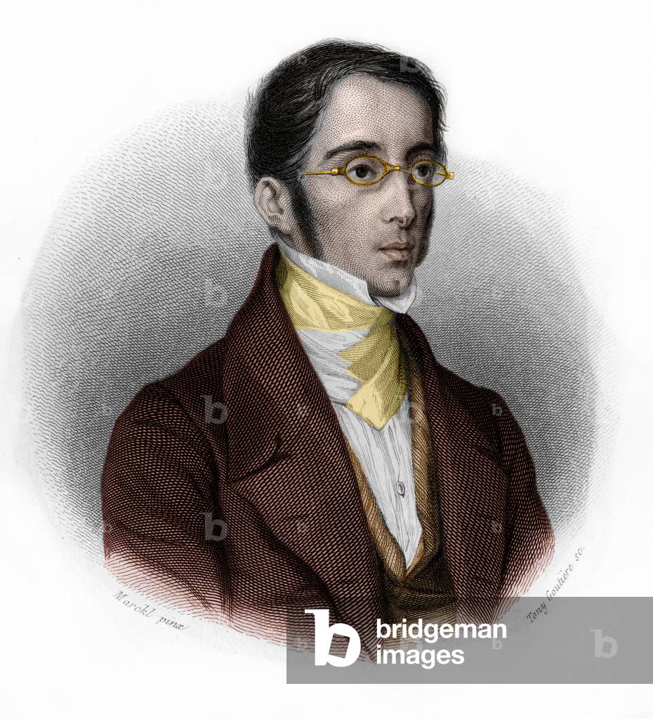 Portrait of Etienne Joseph Louis Garnier-Pages (Garnier Pages) (1801-1841), French politician. in “” LIBRE DES SPEAKERS”” by Louis de Cormenin Timon. 1842. Private collection.