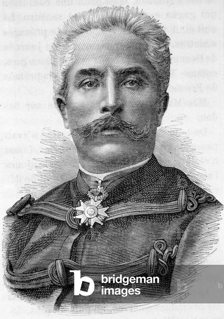 Portrait of General Galiffet - in “” L'Histoire de France”” by Henri Martin, 19th century.
