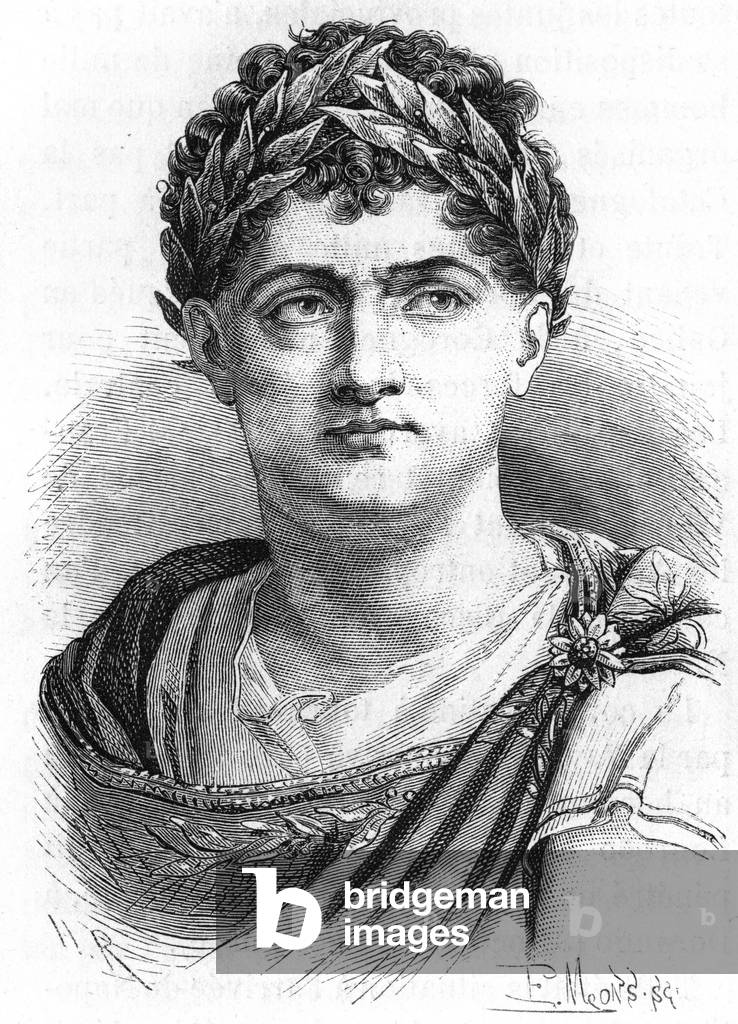 Portrait of Francois-Joseph (Francois Joseph) Talma (1763-1826), French actor - in “” L'Histoire de France”” by Henri Martin, 19th century (engraving)