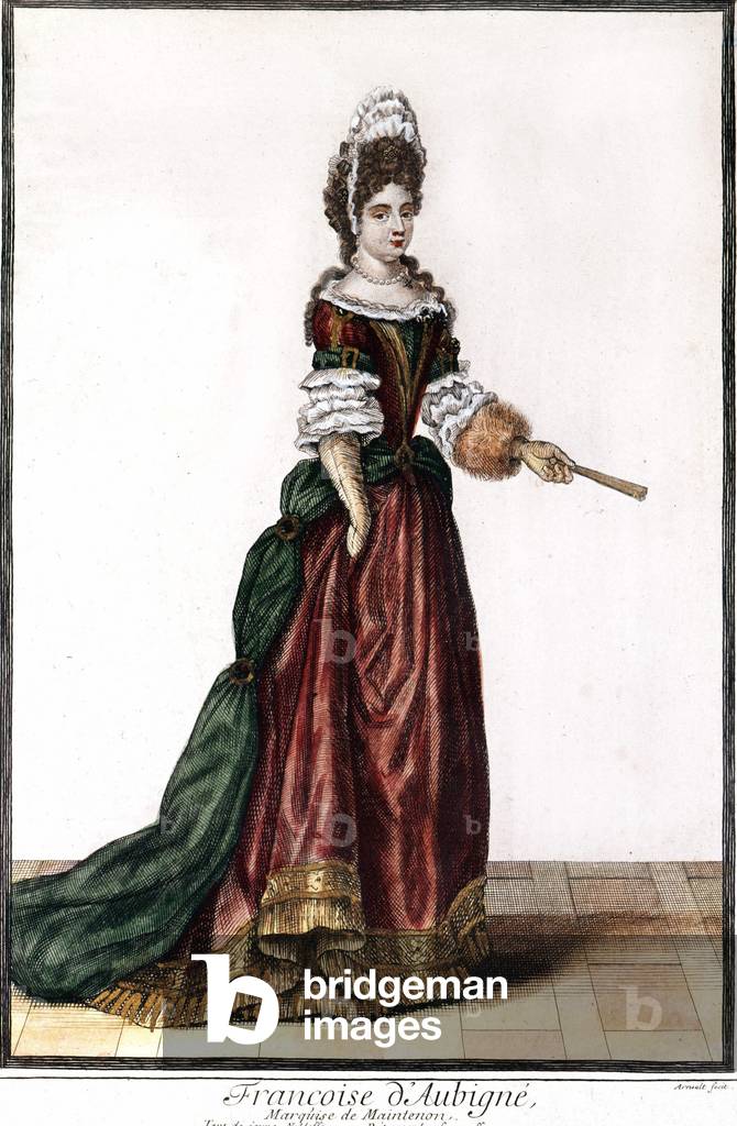 Françoise d'Aubigné, Marquise de Maintenon, French lady. From the end of the 18th century.
