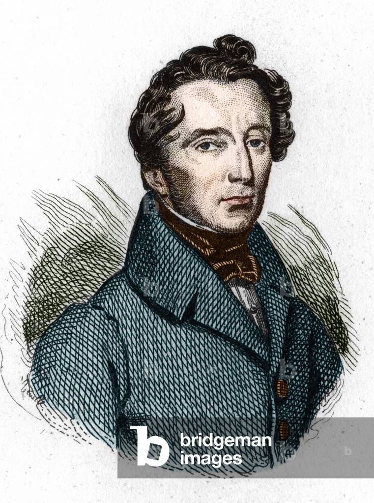Portrait of Alphonse de Lamartine (1790 - 1869) French poet.