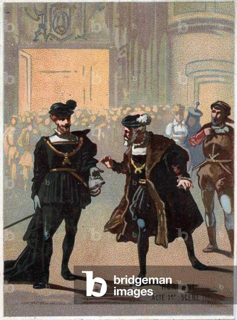 Illustration for 'Ernani' for the Opera by Giuseppe Verdi, late 19th century (chromo)