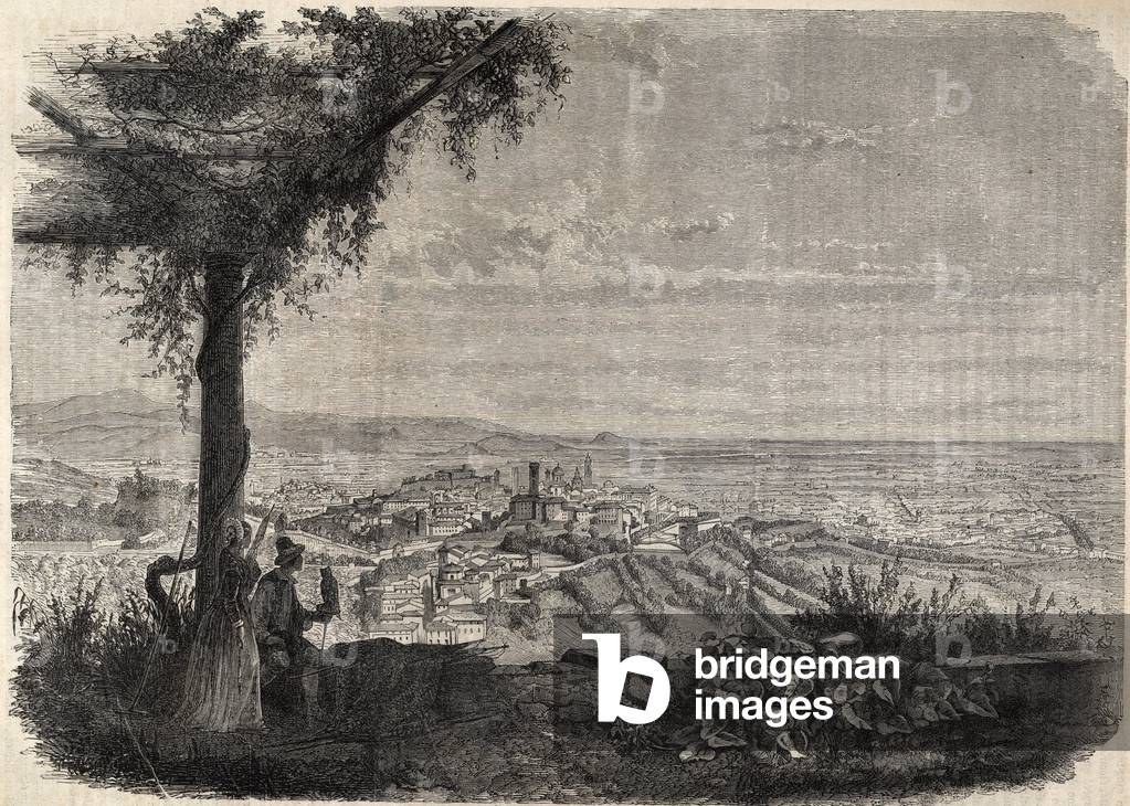 The city of Bergamo (Bergamo) around 1858 - engraving -