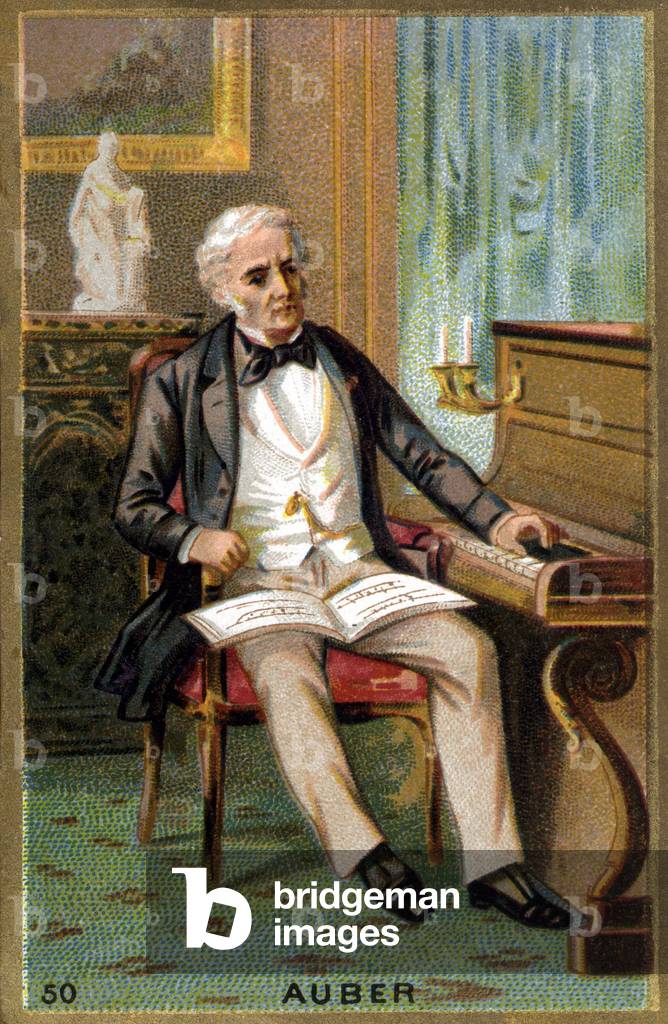 Portrait of Daniel François Esprit Auber (1782-1871), French composer. Chromolithography of the 19th century.