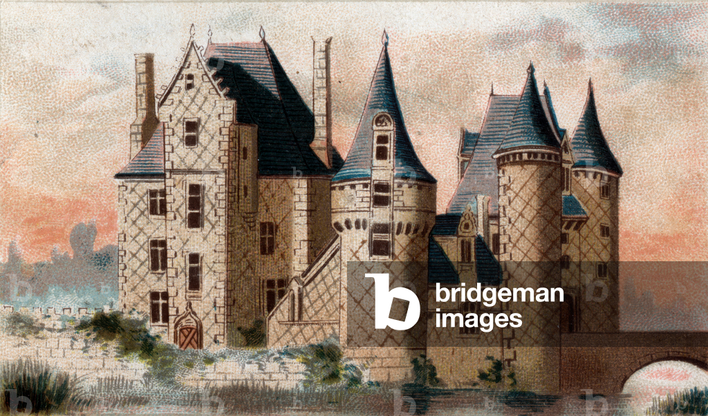 "Blick auf das Chateau du Moulin (Loir et Cher)." 1801 von French School