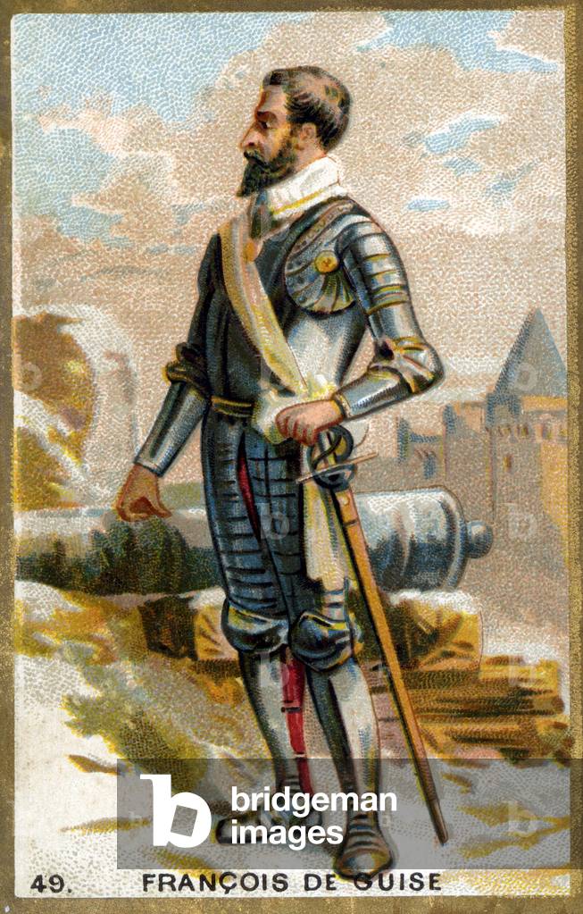 Francois de Guise (1519 - 1563). 19th century chromolithography.