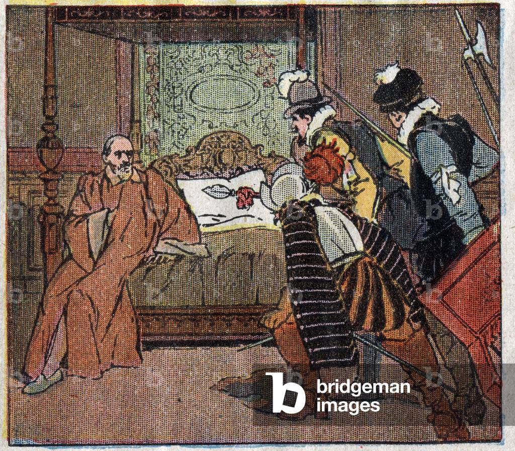 Immagine di Stampa "Histoire de France: Assassinio di Gaspard de Coligny nel giorno di San Bartolomeo" 1923 di