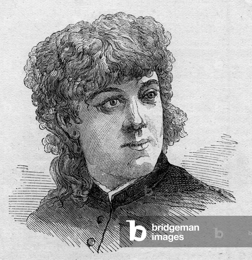 Portrait of Jeanne Samary (1857-1890), French comedian, member of the Comedie Francaise. Engraving in “” Le Monde Illustré”” n¡1168 of 16 August 1879.