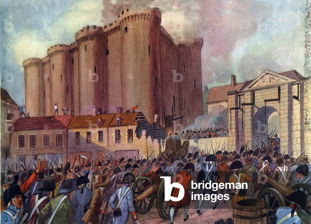 French Revolution: The Capture of the Bastille on July 14, 1789 (engraving)
