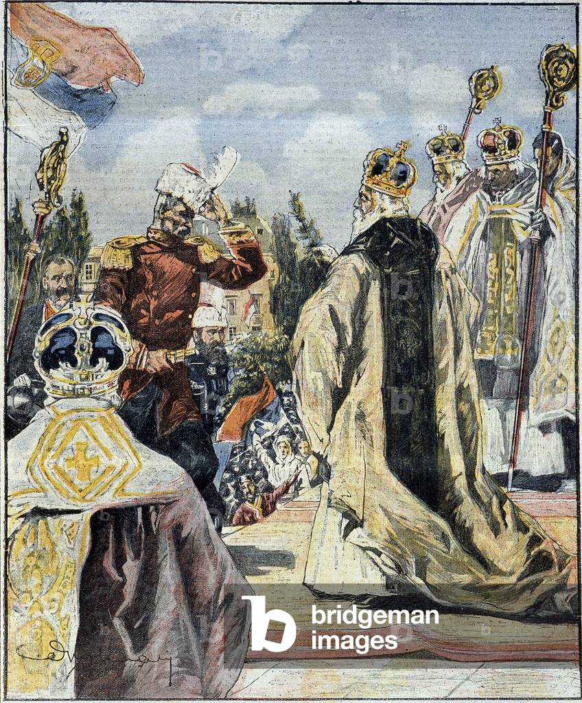 The arrival of Pietro I from Serbia to Belgrade (Peter I Karageorgevich becomes King of Serbia) - in “La Tribuna Illustrata”” of July 5, 1903.
