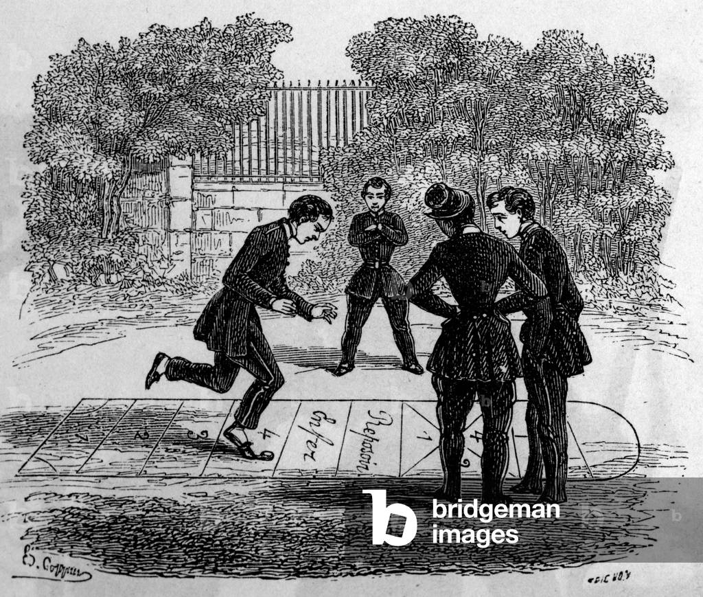 La grande marelle. Engraving in “Le journal de la jeunesse”, 1884.