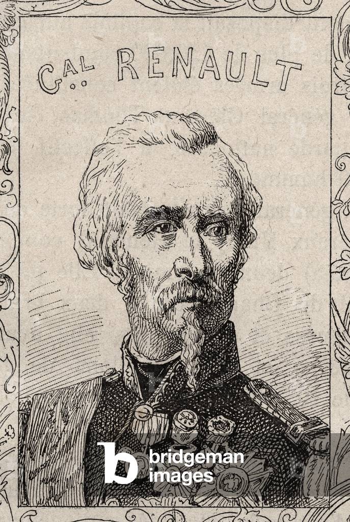 portrait of French general Pierre Hippolyte Publius Renault , 1870-71 (engraving)