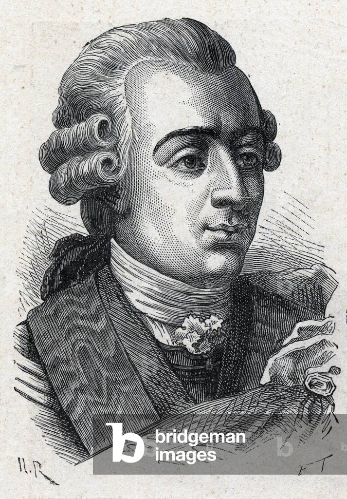 Portrait of Gustave III of Suede (Gustav III, 1746-1792), King of Suede Engraving from 1889.