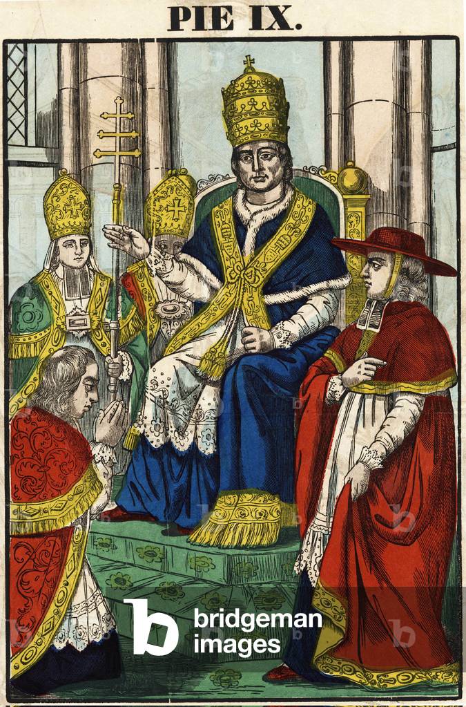 Portrait of Pope Pius IX (1792 - 1878), 19th century (print)