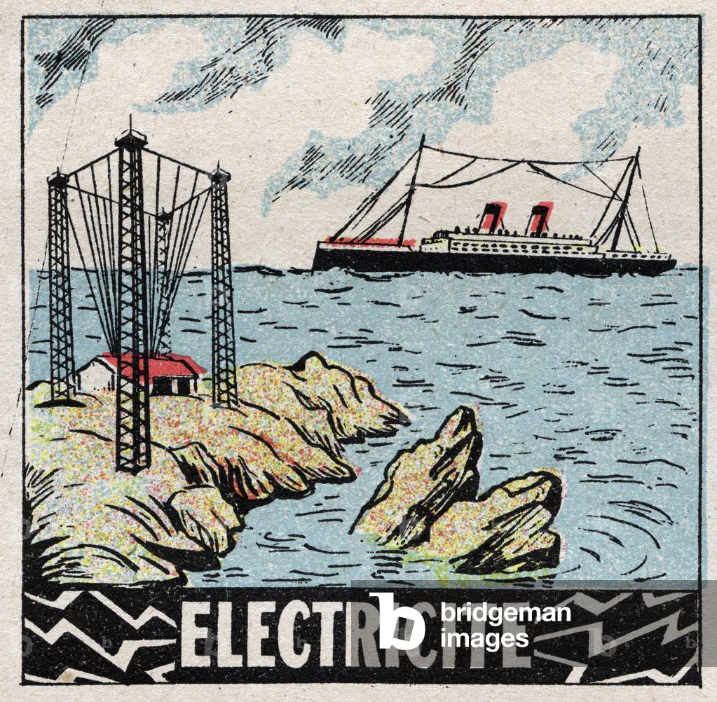 Ether (material): Electricite. Anonymous illustration of 1925. Private collection.