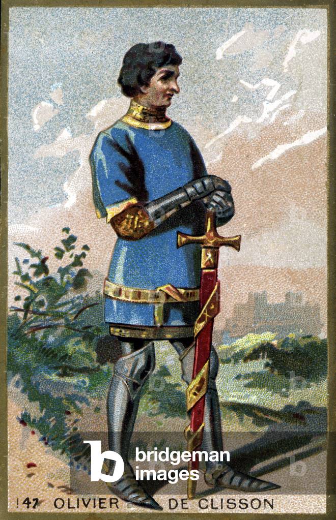 Portrait of Olivier de Clisson (1336 - 1407). Chromolithography of the late 19th century.